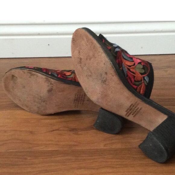 Jeffrey Campbell Satin Pushpita Embroidered Suede Mule 8 - Picture 6 of 6